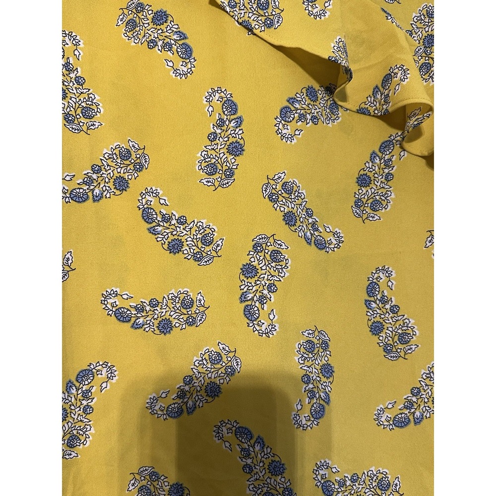 LOFT OUTLET Yellow Ruffled Sleeveless Blouse; Size Large - Picture 3 of 3